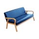 thumbnail image 5 of Sofá De Cuero Para Ocio Con Reposabrazos Para Habitación De Invitados, Recepción, Hogar, Marco Azul Y Beige, 5 of 8