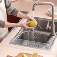 thumbnail image 3 of Plastic Water Splash Guard Sink Splatter Guard Kitchen Sink Splash Guard Kitchen Supplies Kitchen Sink Splash Guard Reusable Strong Adhesion Plastic Sink Splatter Guard For Dishes, 3 of 5