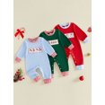 thumbnail image 3 of Cenuakty Baby Boy Christmas Romper Embroidery Long Sleeve Crew Neck Bodysuit, 3 of 9