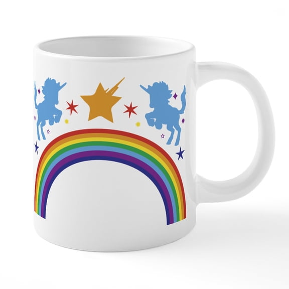 CafePress - Rainbow And Unicorns - 20 Oz White Ceramic Mega Mug