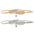 thumbnail image 2 of Baohd Ceinture de Robe Élastique Style Simple Feuilles Réglables Sangle Extensible Manteau Matelassé Multicolore Ornements Cintrés Saint-Valentin 78cm/or, 2 of 6