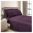 thumbnail image 6 of saney XL Stripe Sheet Set - Luxury Hotel 1800 Premier Bedding Sheets & Pillowcases - Ultra Soft Breathable & Cooling Bed Sheets - Wrinkle Resistant - 4 Piece Set - XL, Purple, 6 of 7