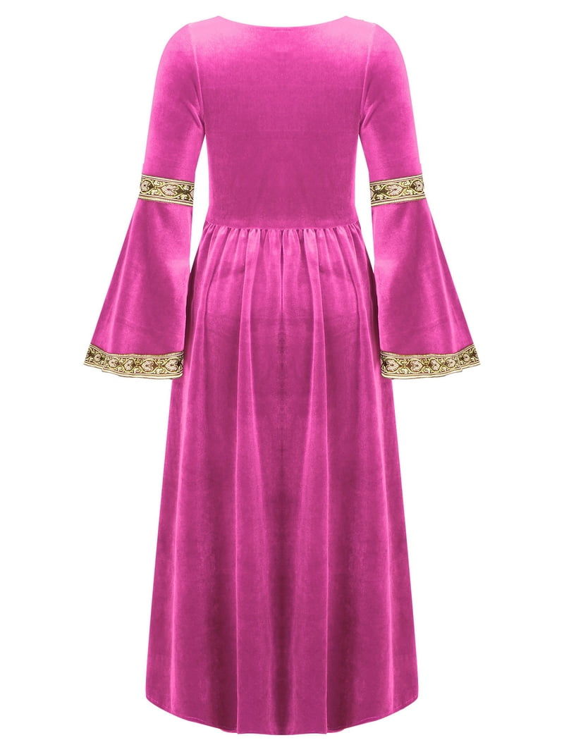 YEAHDOR Girls Renaissance Vintage Maxi Dress Velvet Long Bell