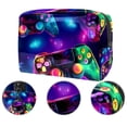 thumbnail image 2 of Game Controller PVC Waterproof Cosmetic Travel Bag with Zipper, Lightweight, Large Capacity, Printed Design - for Ladies and Girls on-the-Go, 2 of 6