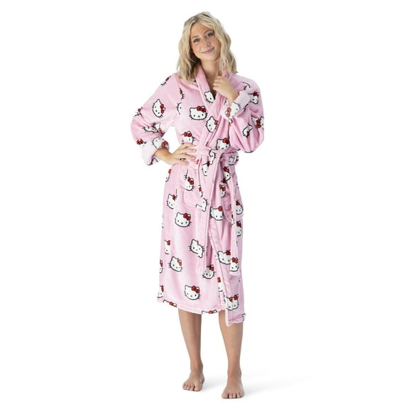 Sanrio Hello Kitty Cute All Over L/XL Women’s Silk Touch Lounge Robe 26×47 Inches