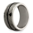 thumbnail image 6 of Edward Mirell Sterling Silver & Black Ti Inlay Black Stripe Ring, 6 of 7