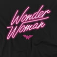thumbnail image 2 of Wonder Woman Neon Logo Unisex Adult Long-Sleeve T Shirt, Black, Small, 2 of 4