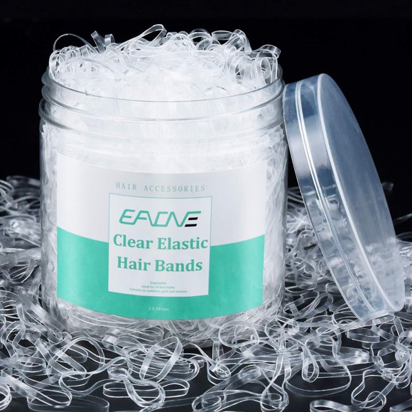 EAONE 1500 Piezas Mini Gomas Elásticas para el Cabello Transparentes Sin Daños Corbatas para Bebés Pequeñas y Diminutas Bandas de Cola de Caballo Estirables para Niñas Mujeres Accesorios Trenzados con