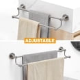 thumbnail image 2 of Adjustable .es Double Towel Bar for Bathroom SUS Stainless Steel Towel Holder Hotel Style Wall Mount with Screws Hand Towel Bar，Towel Rack Rod Hanger Matte Finis, 2 of 6