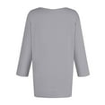 thumbnail image 4 of YDKZYMD 3/4 Sleeve T Shirt Women Trendy V Neck Shirts Fashion Elbow Sleeve Tops Solid Color Casual Fitting Petite Three Quarter Sleeve Loose Fit T Shirts Light Gray M, 4 of 6