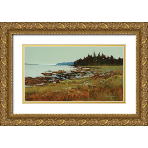 Bansemer, Roger 14x10 Gold Ornate Wood Framed with Double Matting Museum Art Print Titled - Coastal Maine
