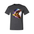 thumbnail image 2 of Wild Bobby, Trippy Galactic T-Rex on Taco, Pop Culture, Men Graphic Tees, Heather Black, 5XL, 2 of 3