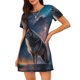 thumbnail image 1 of Disketp Night Sky Wolf para Camisón Corto de Manga Corta para Mujeres, Camisón Cómodo con Escote Redondo, Bonito y Confortable, 1 of 6