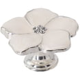 thumbnail image 3 of Poignées de Porte en Émail Émaillé Fleur Poignée de Tiroir Argent+blanc, 3 of 10