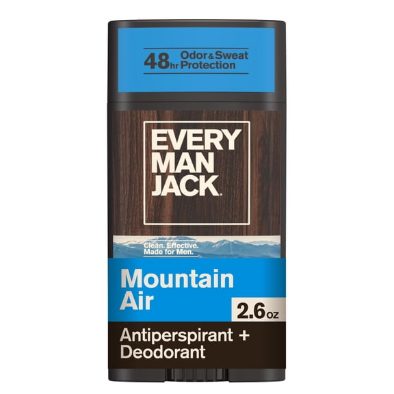 Every Man Jack Mountain Air Antiperspirant Deodorant – Smooth Glide, 48-Hour Odor & Sweat Defense, 2.6 oz