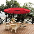 thumbnail image 2 of ABCCANOPY 9 FT Cantilever Offset Hanging Patio Umbrella With Scalloped Edge for Garden, Backyard, Pool and Beach,12+ Colors(Red), 2 of 8
