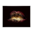 thumbnail image 1 of Designart Sexy Golden Metallized Female Lips IV FLOAT FRAME WALL ART, 1 of 4
