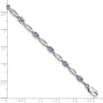 thumbnail image 4 of Sterling Silver Rhodium Plated Diamond And Tanzanite Bracelet (7.75 X 3) Made In India qx871tz, 4 of 5