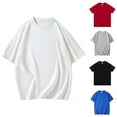 thumbnail image 5 of Men Women Heavy-Duty Pure Cotton High Street T-Shirt Round Neck Short Sleeve Tee, 5 of 6