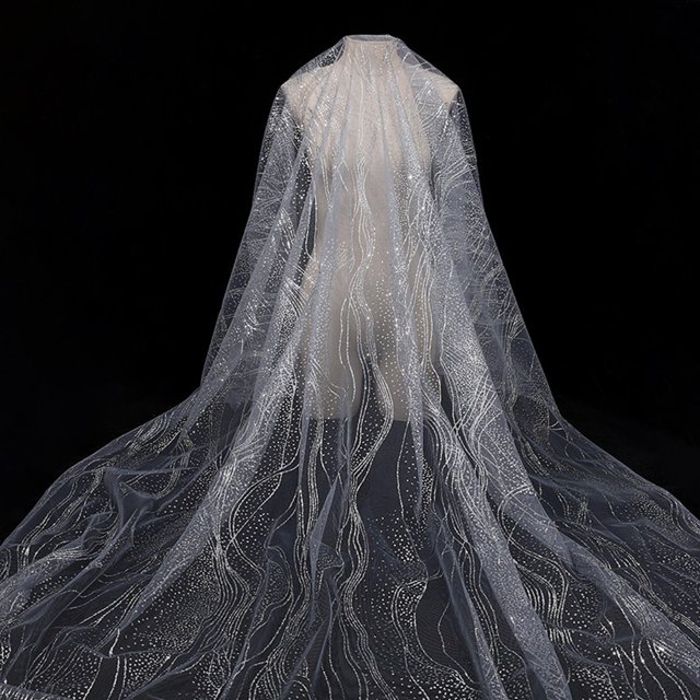 BUYISI Décoration de Banquet Tissu en Maille Texture Sequins Exquis à la Mode Résistant aux Déchirures Résistant à l'Usure Gris
