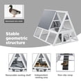 thumbnail image 2 of Backyard Weatherproof A-Frame Duck Cage with Galvanized Wire Mesh, 2-Tier Chicken Coop for 3-5 Hens, White with Gray, 2 of 7