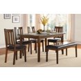 thumbnail image 1 of Modern Contemporary Espresso Finish Wooden 6pc Dining Table Set with Bench 4 Chairs Kitchen Dining Furniture, 1 of 7
