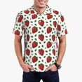thumbnail image 2 of Balery Strawberry Printed Men’s Short Sleeve Polo Shirt, Midweight Men's Shirt,Golf Polo shirts -XX-Large, 2 of 8