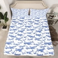thumbnail image 2 of jejeloiu Modern Airplane Queen Sheet Sets,Sketch Art Flat Sheet,Blue Aircraft Theme Queen Fitted Sheet For Boys Teens,Microfiber Bedroom Decor,4pcs, 2 of 7