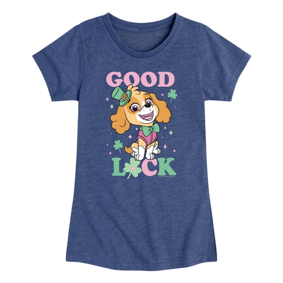 Paw Patrol - Good Luck Skye Girls' Fitted Short Sleeve Graphic T-Shirt
