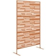 thumbnail image 2 of Outsunny Metal Outdoor Privacy Screen, 78" H x 48" W Decorative Privacy Fence Screen, Brown, 2 of 9