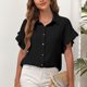 thumbnail image 1 of Camisa básica de color puro,Camisas con botones para mujer, Top suelto para mujer, camisas con botones para mujer, ingeniería de precisión, 1 of 6