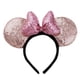 thumbnail image 4 of Diadema con lazo de lentejuelas y tambor, diseño de dibujos animados de Minnie, lentejuelas estéreo, diadema con lazo de lentejuelas de algodón, efecto 3D, estilo versátil, cómoda de llevar, 4 of 6