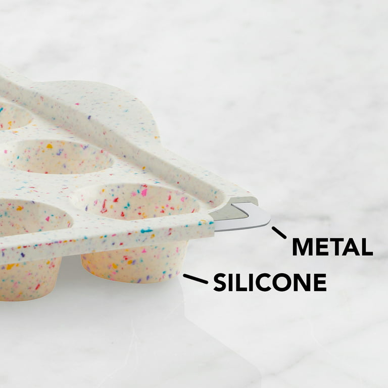 Trudeau Silicone 24 Count Mini Muffin Pan, Multi-Color Confetti, Size: 24ct Mini Muffin, White