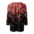 thumbnail image 5 of Resicozy Valentines Shirts for Women 3/4 Sleeve Shirts Trendy 2026 Cute Love Heart Print Tunic Tops Plus Size Casual Blouses Red L, 5 of 5