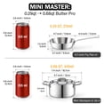 thumbnail image 2 of Cooks Standard Multi-Ply Clad Butter Warmer Set, Mini Cooking Pot, Stainless Steel Butter Melting Pot for Heating Milk, Fry Pan 4.7 Inch & Casserole 0.68 Qt, Mini Pot and Pan, 3 Pieces, 2 of 10