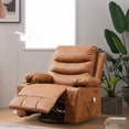 thumbnail image 1 of 360 Swivel Rocker Chair Small Rocking Recliner for Small Spaces, Upholstered Fabric Glider Nursery Chair with Side Pockets with Cup Holder, Massage and Heat Recliner, 1 of 7