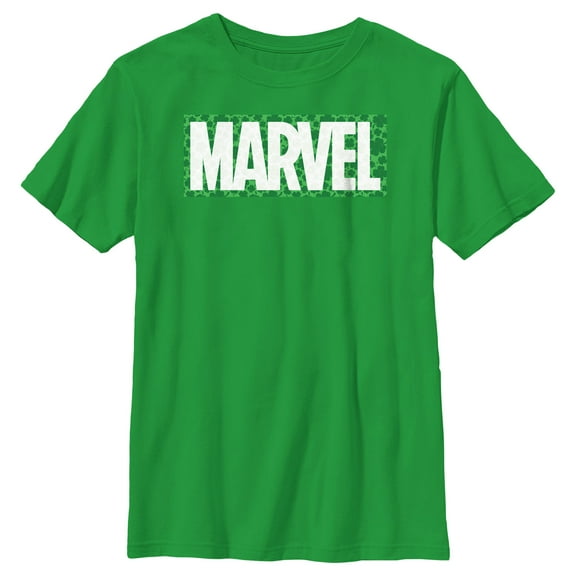 Boy's Marvel St. Patrick's Day Clover Logo  Graphic Tee Kelly Green X Large