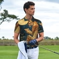 thumbnail image 3 of Sikiie Leopard Reading Tarot Cards Print Men's Short-sleeved POLO Shirts, Button-down Shirts and T-shirts are Suitable for Vacation, Leisure and Business-3X-Large, 3 of 6