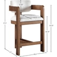 thumbnail image 3 of Meridian Furniture Sacha Cream Linen Textured Fabric Stool, 3 of 9