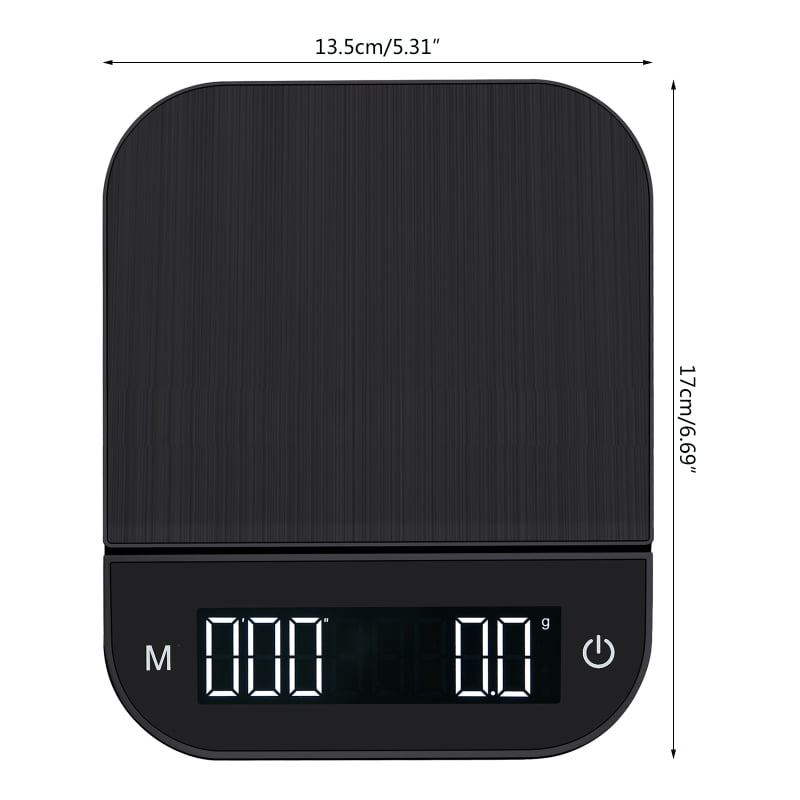 3kg High Precision Food Weighing Scale Pour Over Drip Espresso Coffee Scale