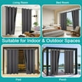 thumbnail image 4 of SHANNA Outdoor Curtains, Waterproof Windproof UV Protection Blackout Curtains with Eyelets, 3D Textured Pattern for Garden, Pergola, Balcony, Dark Grey, 52 X 84 inch, 4 of 11