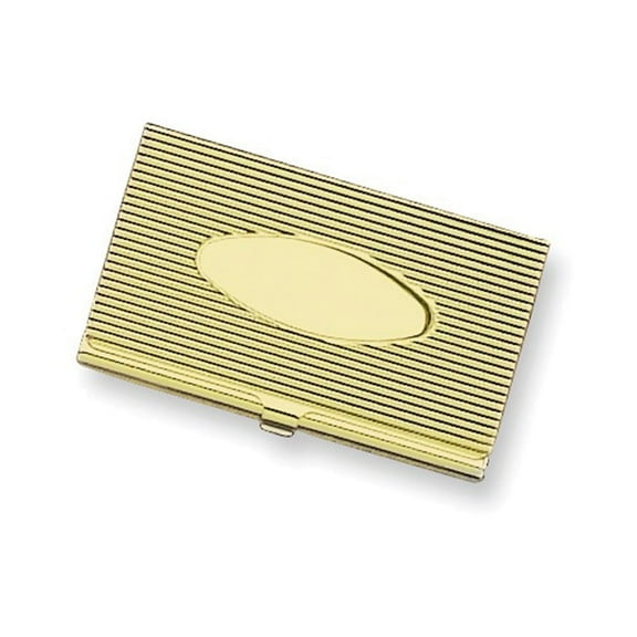Brass-plated Ribbed Business Card Case