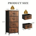 thumbnail image 6 of 4-Drawer Skinny Dresser - Fabric Storage Tower with Wood Top, Narrow Organizer for Bedroom/Closet/Office - Black/Grey/White, 6 of 12