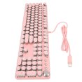thumbnail image 3 of Teclado mecánico de 104 teclas con eje mecánico real, interruptor azul, 2 colores, inyección, cableado, teclado multimodo para juegos, 3 of 15