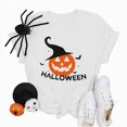 thumbnail image 4 of Towmus Fall Shirts for Women Letter Print Pumpkin Graphic Tops Teen Girl Thanksgiving Tee Halloween Party Shirts, 4 of 5