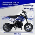 thumbnail image 4 of TOXOZERS Dirt Bike,50cc 2-Stroke Gas Powered Mini Dirt Bike with Rear Disc Brake,Max 150 lbs,Ideal for Ages 8-13,Blue, 4 of 6