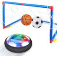 thumbnail image 2 of Allaugh Hover Soccer Ball with 2 Goals, Rechargeable Soccer Toy with Colorful LED Light, Indoor Air Floating Soccer Set for Kids 3-10 Y, Blue, 2 of 10