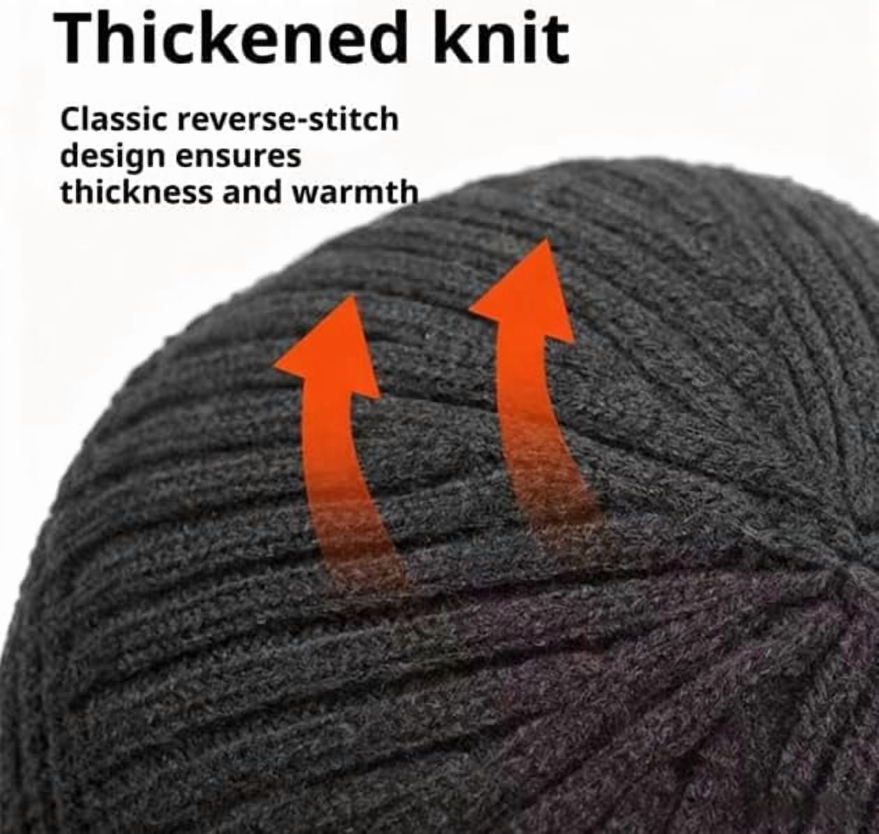 Cozy Head Beanie, Warm Winter Hat with Ear Flaps for Cold Weather, Stretchy Knitted Beanie for Men and Women, Ideal for Cycling Skiing Running Hiking