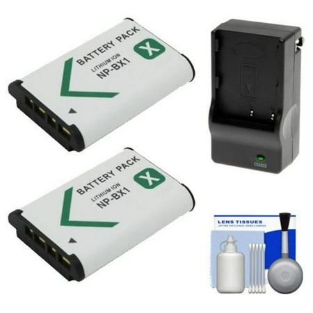 Sony Action Cam Battery Essentials Bundle for Sony Action Cam HDR-AS50, AS200, AS300, FDR-X1000V & X3000 Camcorder with 2 NP-BX1 Batteries + Charger + Cleaning Kit ()