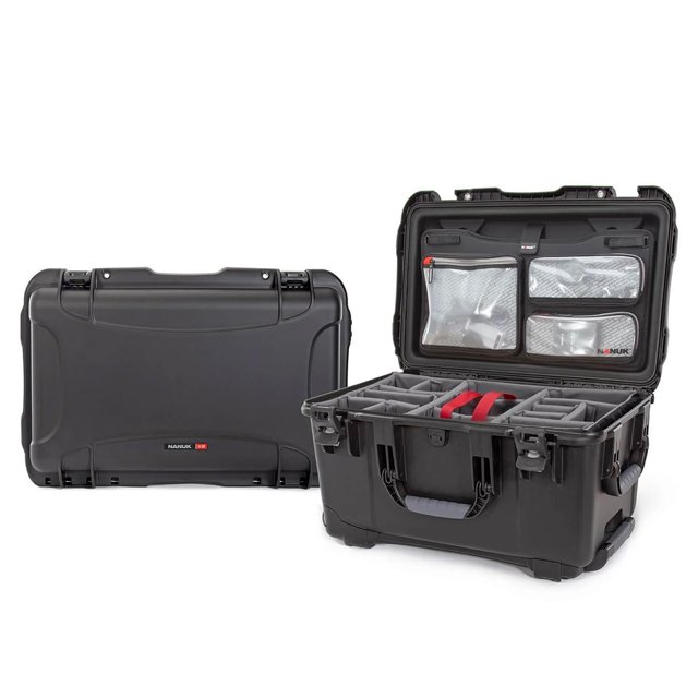 Funda rígida NANUK 938 impermeable con tapa organizadora de 51 litros, color negro